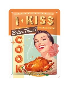 Metallplaat 15x20cm / I kiss better than I cook