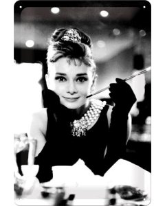 Metallplaat 20x30cm / Breakfast at Tiffany´s Audrey / KO