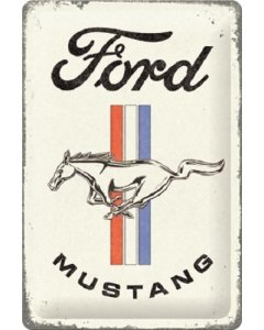 Metallplaat 20x30cm / Ford Mustang - Horse & Stripes Logo