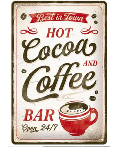 Metallplaat 20x30cm / Hot Cocoa & Coffee