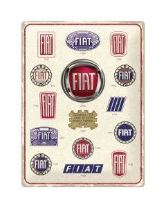 Metallplaat 30x40cm / Fiat - Logo Evolution