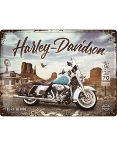 Metallplaat 30x40cm / Harley-Davidson - Route 66 Road King Classic
