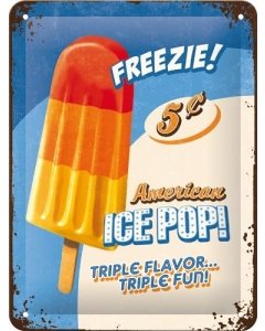 Metallplaat 15x20cm / Ice Pop!