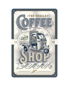 Metallplaat 20x30cm / Ape The Mobile Coffee Shop / KO