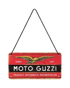 Metallplaat 10x20 cm / Moto Guzzi logo / LM