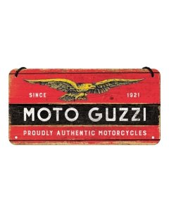 Metallplaat 10x20 cm / Moto Guzzi logo / LM