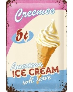 Metallplaat 20x30cm / Ice Cream / KO