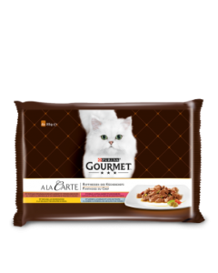 Multipakk Gourmet A la Carte / 4x85g / kana, forell, lõhe, loomaliha