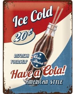 Metallplaat 30x40cm / Have a Cola!