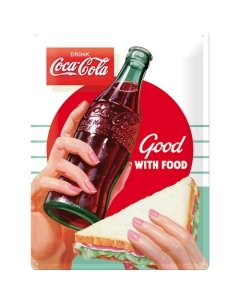 Metallplaat 30x40cm / Coca Cola Good With Food