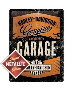 Metallplaat 30x40cm / Harley-Davidson Garage Metallic