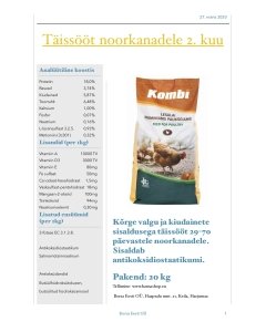 Noorkanadele 29-70 päeva