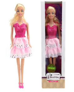 Nukk Lauren Deluxe roosa kleidiga 29cm