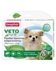 Beaphar VETO-Pure Spot-on parasiitide vastased tilgad koertele (< 15kg)