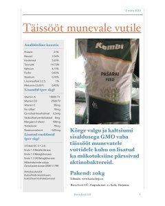Täissööt munevatele vuttidele GMO-vaba