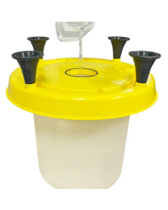 Põhjast täidetav jootur jalgadel / 15l / kollane-valge