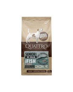 QUATTRO kuivtoit väikest tõugu vanematele koertele valge kala ja krilliga 7kg