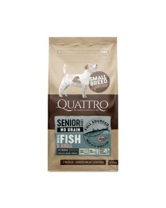 Quattro kuivtoit väikest tõugu vanematele koertele valge kala ja krilliga / 1,5kg
