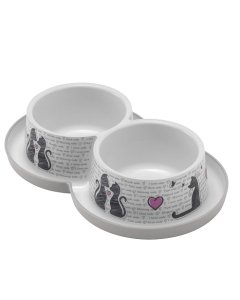 Kauss Double Trendy Dinner Cats in Love 2x350ml hall valge