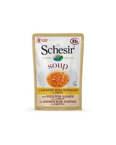 Schesir Cat Soup metsiku roosa lõhe+porgandiga kassidele / 85g