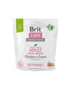 Brit Care Sustainable Adult Small Breed Chicken & Insect koeratoit  kana ja putukatega 1kg