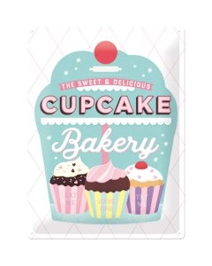 Metallplaat 30x40cm / Cupcake Bakery