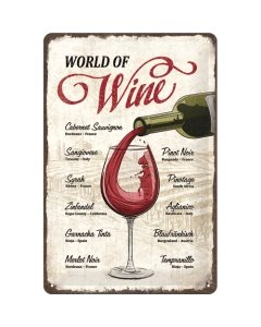 Metallplaat 20x30cm / World of wine / KO