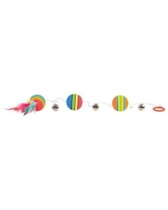 Trixie Kassi mänguasi Rainbow balls 3,5cm / 80cm