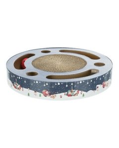 Mänguasi kassidele Xmas kraapimistrumm koos mänguasjadega, ø 33 × 5,5 cm