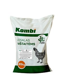 GMO-vaba täissööt munakanadele nisuklii ja odraga / 20kg / graanul 