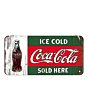 Металлический декоративный постер / Coca-Cola Ice cold sold here / 10x20см