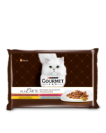 Multipakk Gourmet A la Carte / 4x85g / kana, forell, lõhe, loomaliha