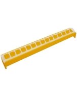 Söötur kodulindudele restiga / plastik / 50cm / kollane
