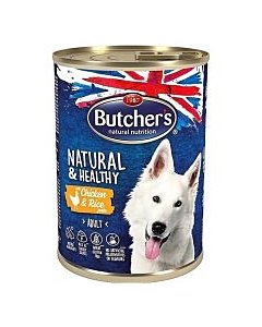 Butchers koera pasteet Natural & Healthy / kana ja riis / 390g
