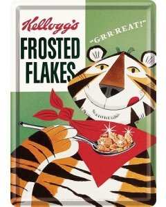 Postkaart metallist 10x14cm / Kellogg's Frosted Flakes 