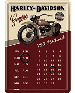 Postkaart - kalender metallist 10x14,5cm / Harley-Davidson