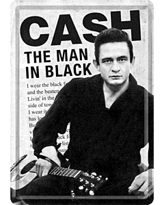 Postkaart metallist 10x14.5cm / Cash The Man in Black