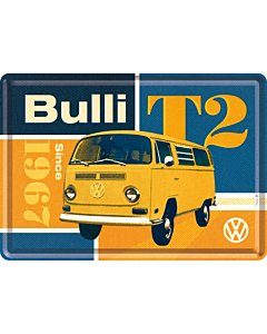 Postkaart metallist 10x14,5cm / VW T2 Bulli