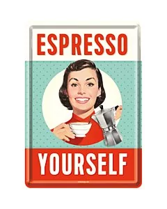 Postkaart metallist 10x14 cm / Espresso Yourself