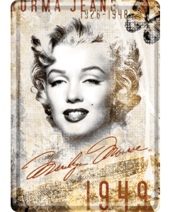 Металлическая открытка / 10х14,5 см /  Marilyn Monroe