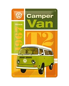 Metallplaat 20x30cm / VW T2 Camper Van / KO