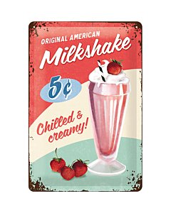 Металлический декоративный постер / Original American Milkshake / 20x30см