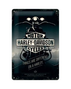 Metallplaat 20x30cm / Harley-Davidson Things are different on a Harley / KO
