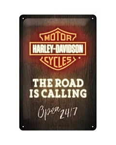 Metallplaat 20x30cm / Harley-Davidson - Road is Calling / KO