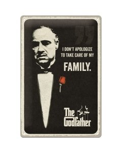 Metallplaat 20x30cm / The Godfather - I don´t apologize