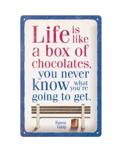 Metallplaat 20x30cm / Forrest Gump - Chocolate