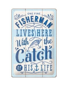 Metallplaat 20x30cm / Fisherman Catch