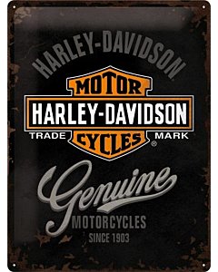Metallplaat 30x40cm / Harley-Davidson Genuine logo