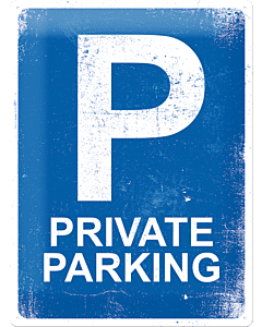 Металлический декоративный постер / Private Parking / 30x40см
