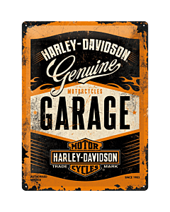 Metallplaat 30x40cm / Harley-Davidson Garage